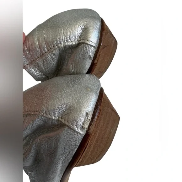 ATTILIO GIUSTI LEOMBRUNI AGL silver genuine leather ballet flat 41 11 - Picture 9 of 10